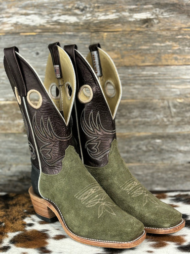 ダウンジャケット・コート Green 100 Snake Print Leather Boots OLATHE - MEN'S MILITARY GREEN KIDSKIN BOOTS - Y-Bell Ranch