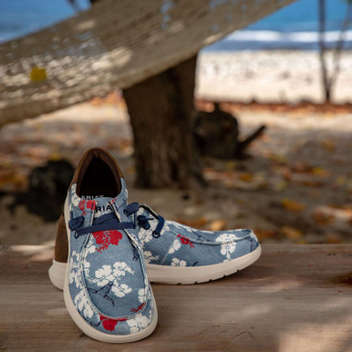 ARIAT- MEN'S HILO WESTERN ALOHA LOAFER IN RED, WHITE, AND BLUE - Y