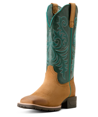 ARIAT- WOMEN'S HYBRID RANCH TIME WESTERN BOOTS IN ACORN ROUGHOUT - Y ...