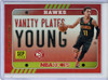 Trae Young 2020-21 Hoops, Vanity Plates #23 Holo