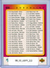 Barry Bonds 1993 Upper Deck Fun Pack #222 Checklist