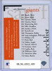 Barry Bonds 1996 Collector's Choice #409 Team Checklist