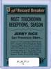 Jerry Rice 1988 Topps #6 Record Breaker (CQ)