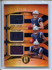 Jarrett Stidham, N'Keal Harry, Damien Harris 2019 Gold Standard, Newly Minted Memorabilia Triples #NMMT-6 (#002/199)