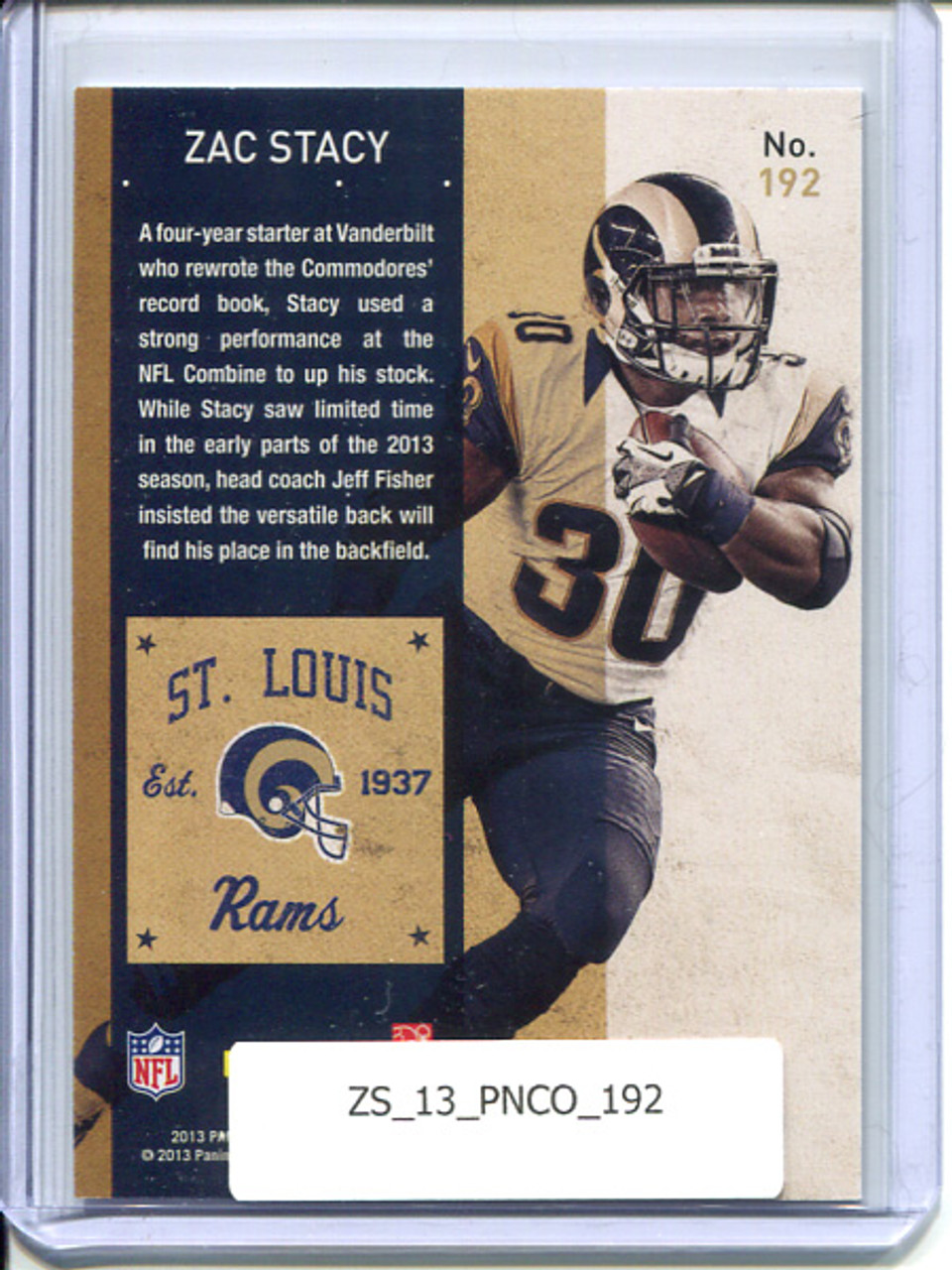 Zac Stacy 2013 Contenders #192 Autograph (1)