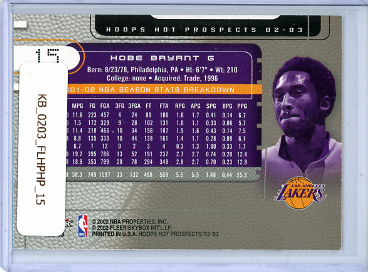 Kobe Bryant 2002-03 Hoops Hot Prospects #15