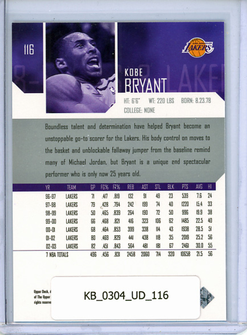 Kobe Bryant 2003-04 Upper Deck #116