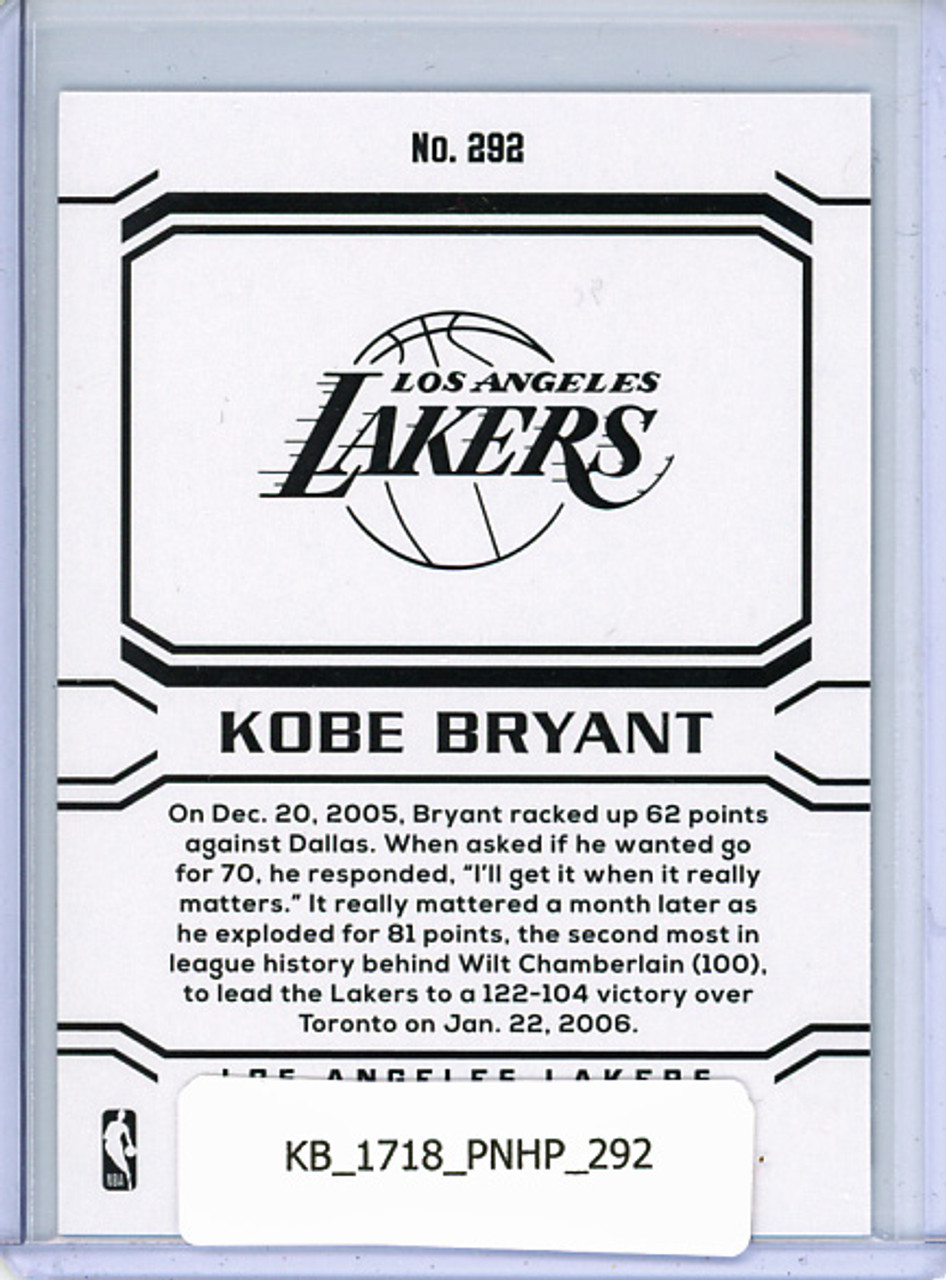 Kobe Bryant 2017-18 Hoops #292 Career Tribute