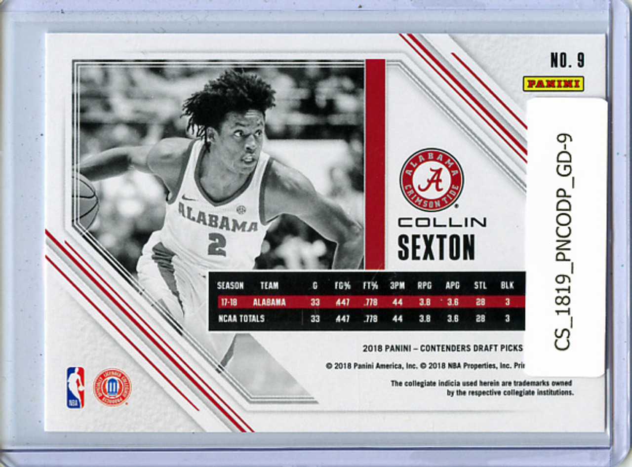 Collin Sexton 2018-19 Contenders Draft Picks, Game Day Ticket #9