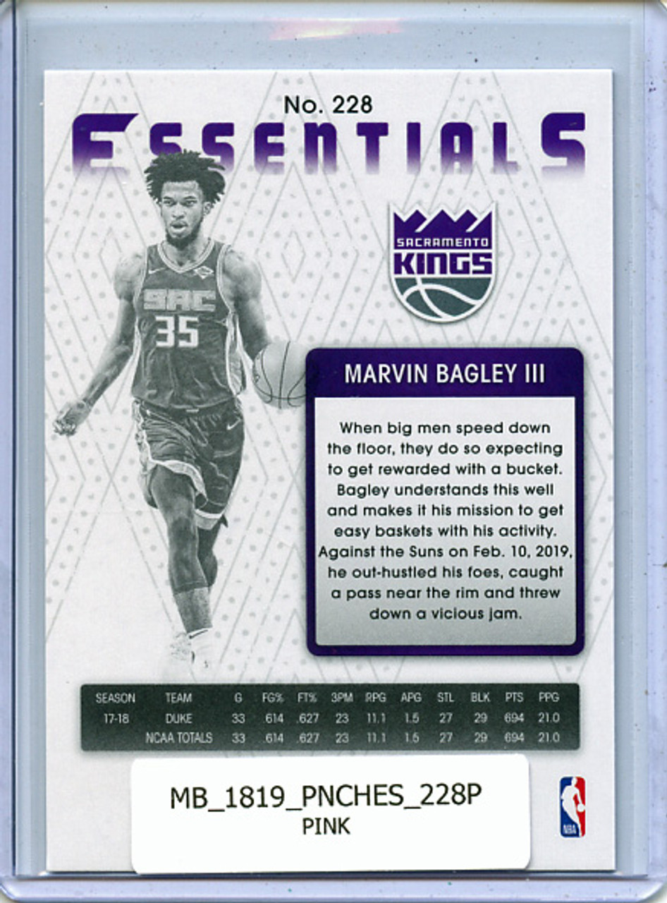 Marvin Bagley III 2018-19 Chronicles, Essentials #228 Pink