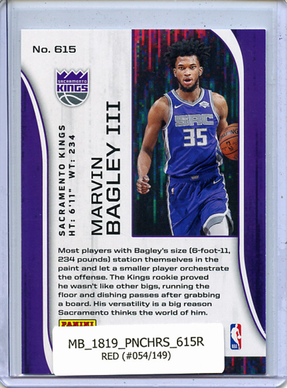 Marvin Bagley III 2018-19 Chronicles, Rookies & Stars #615 Red (#054/149)