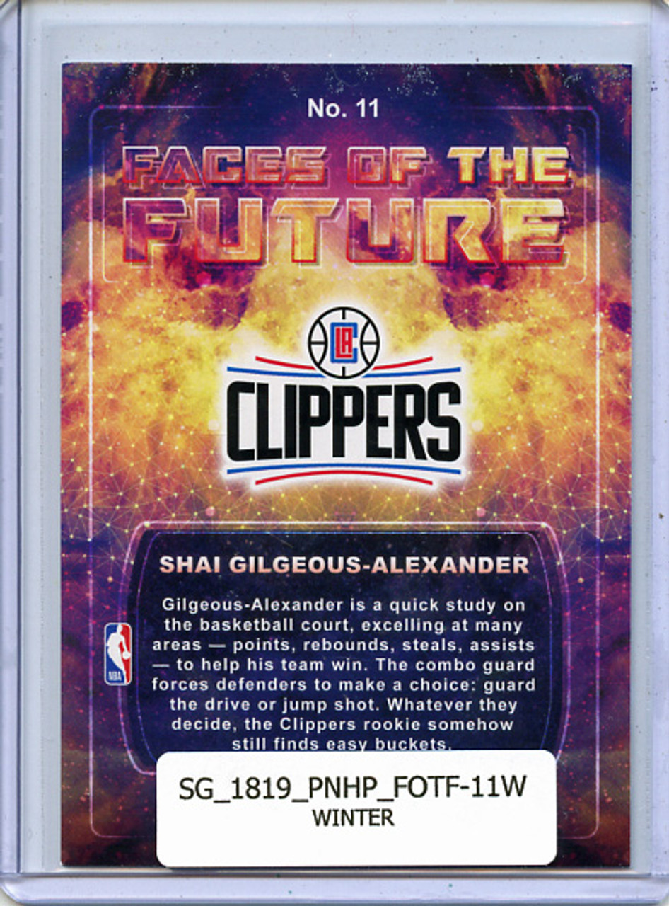 Shai Gilgeous-Alexander 2018-19 Hoops, Faces of the Future #11 Winter