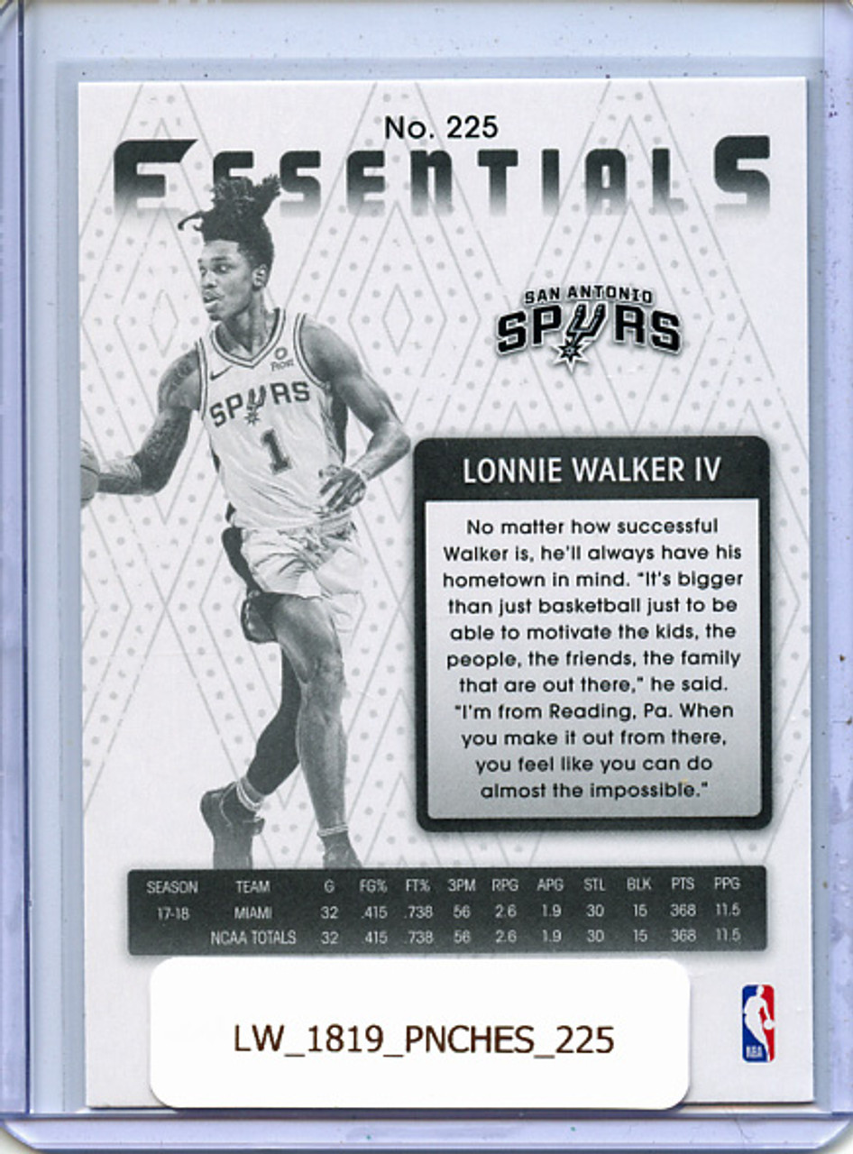 Lonnie Walker IV 2018-19 Chronicles, Essentials #225