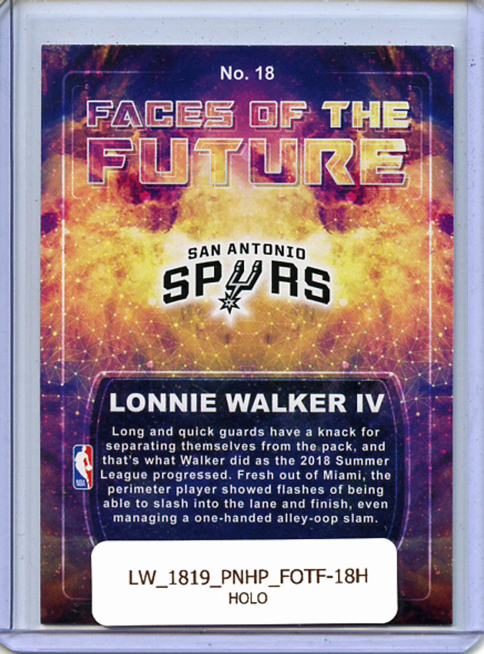 Lonnie Walker IV 2018-19 Hoops, Faces of the Future #18 Holo