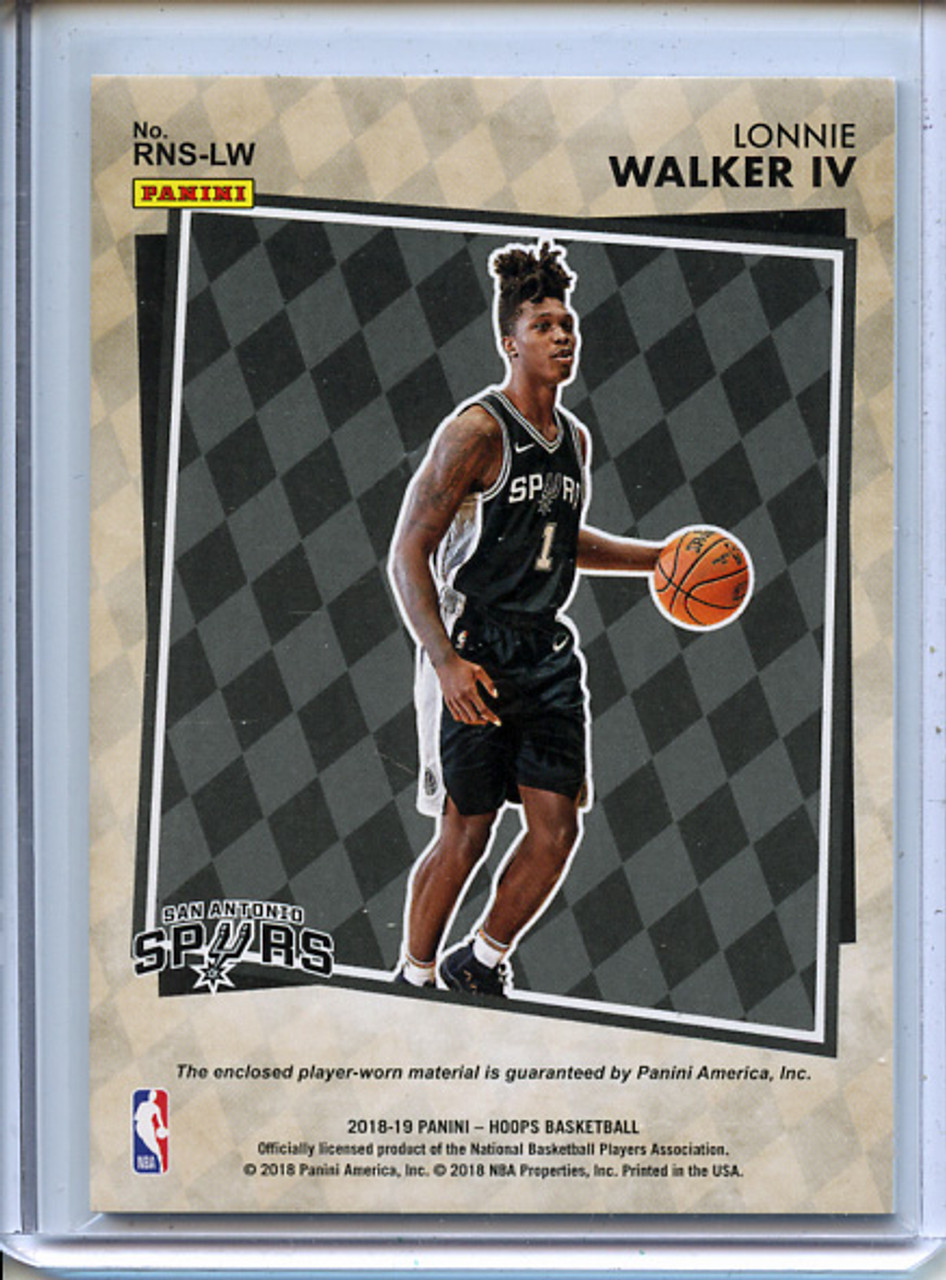 Lonnie Walker IV 2018-19 Hoops, Rise N Shine Memorabilia #RNS-LW