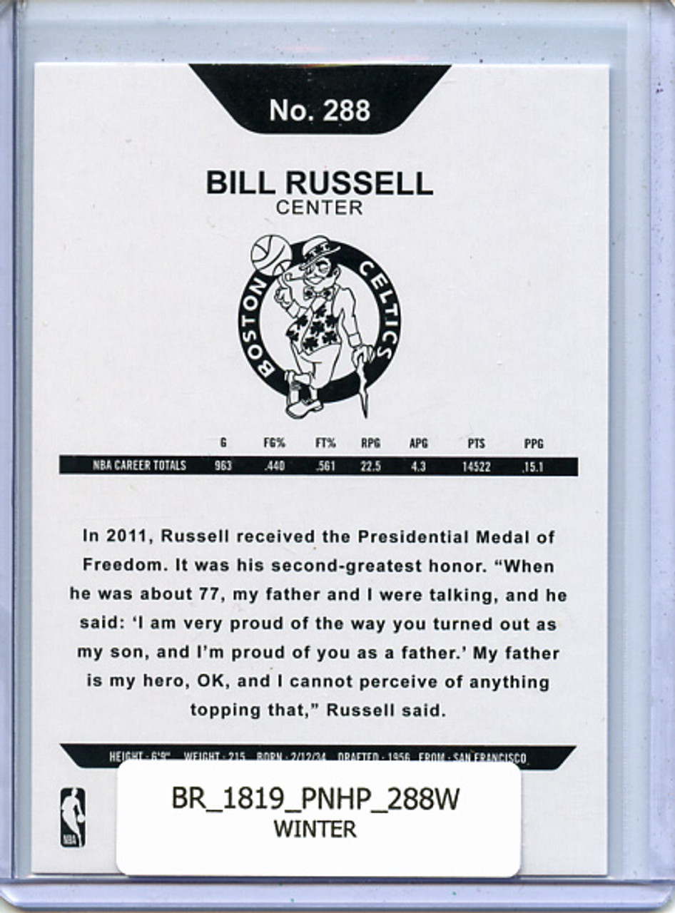 Bill Russell 2018-19 Hoops #288 Hoops Tribute Winter