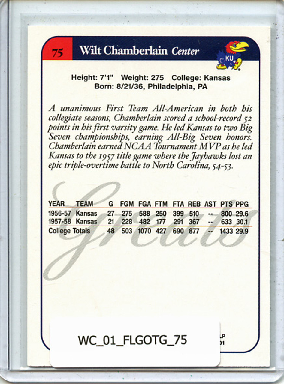 Wilt Chamberlain 2001 Fleer Greats of the Game #75