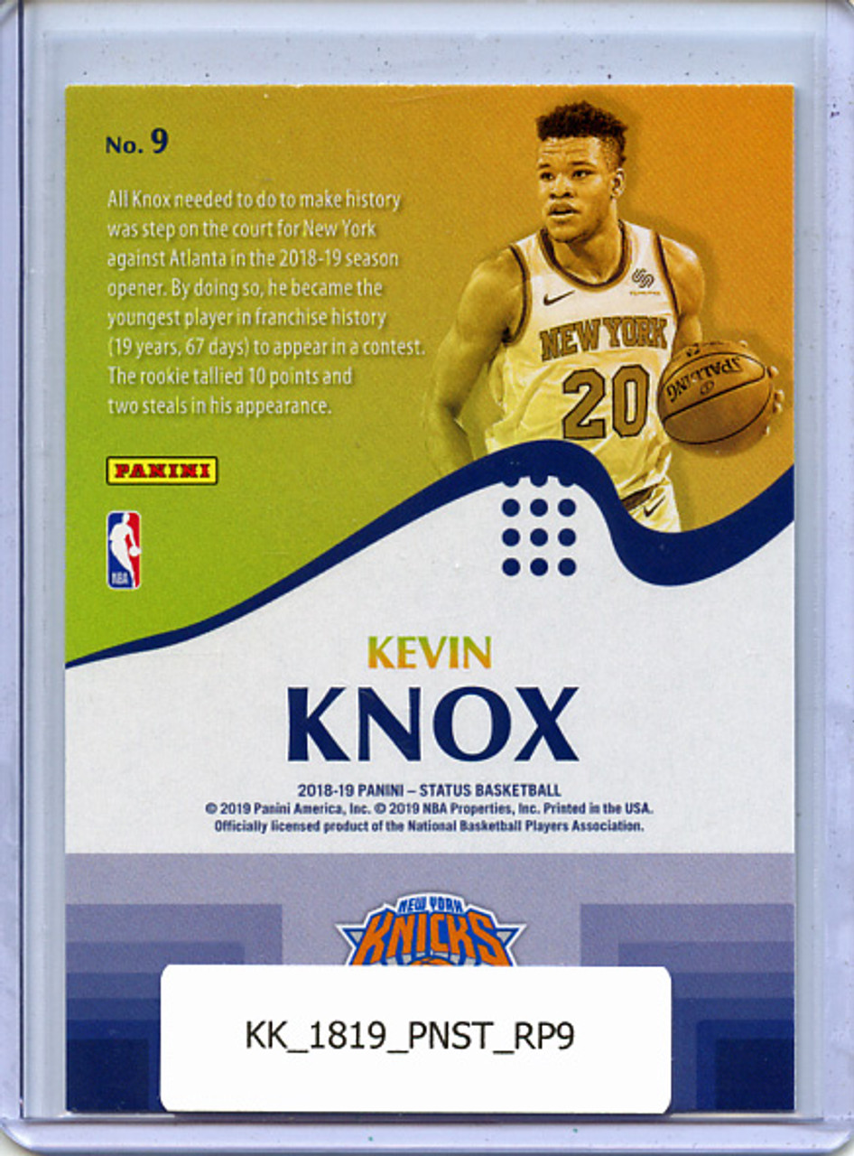 Kevin Knox 2018-19 Status, Rookie Prominence #9