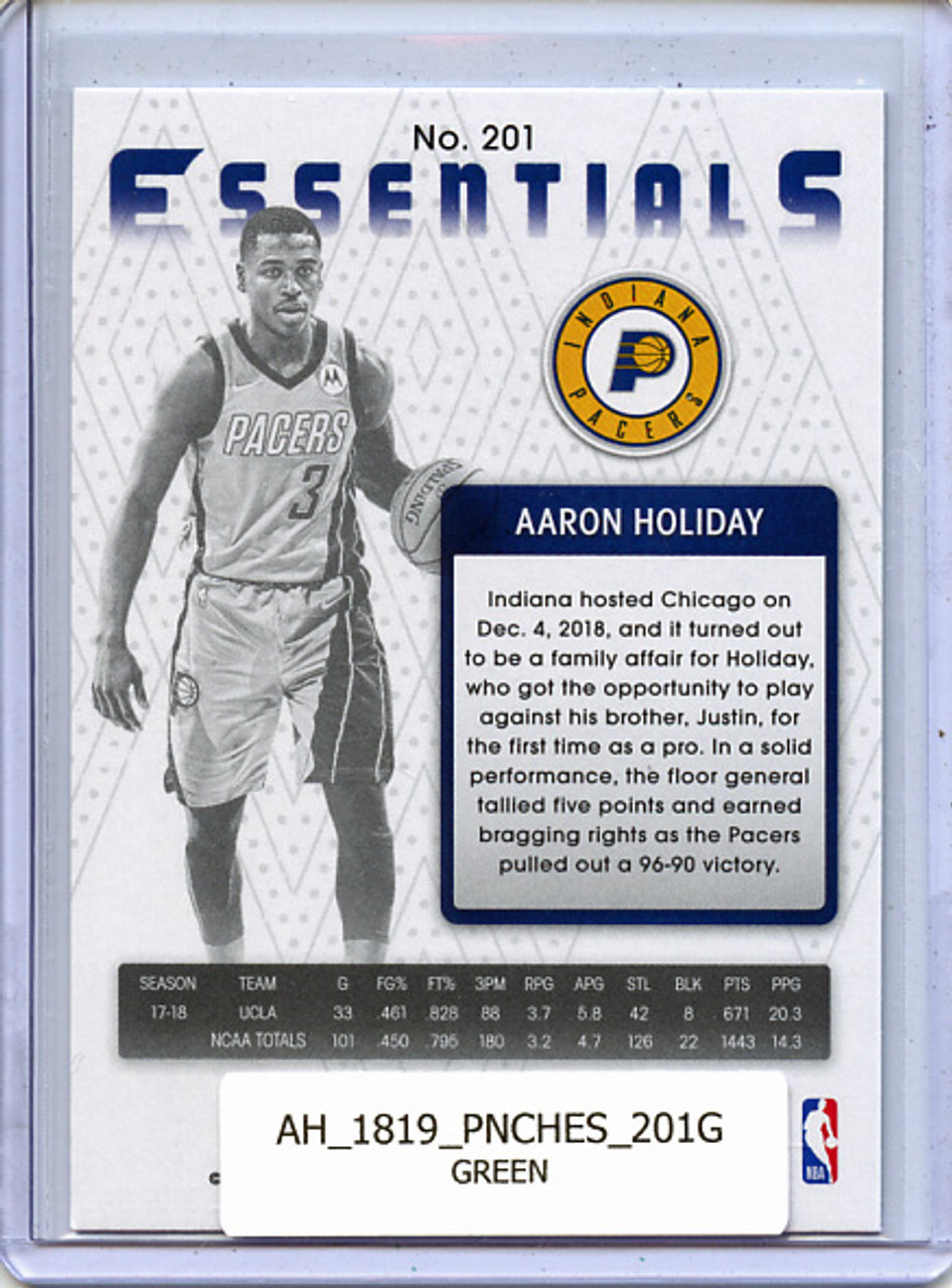 Aaron Holiday 2018-19 Chronicles, Essentials #201 Green