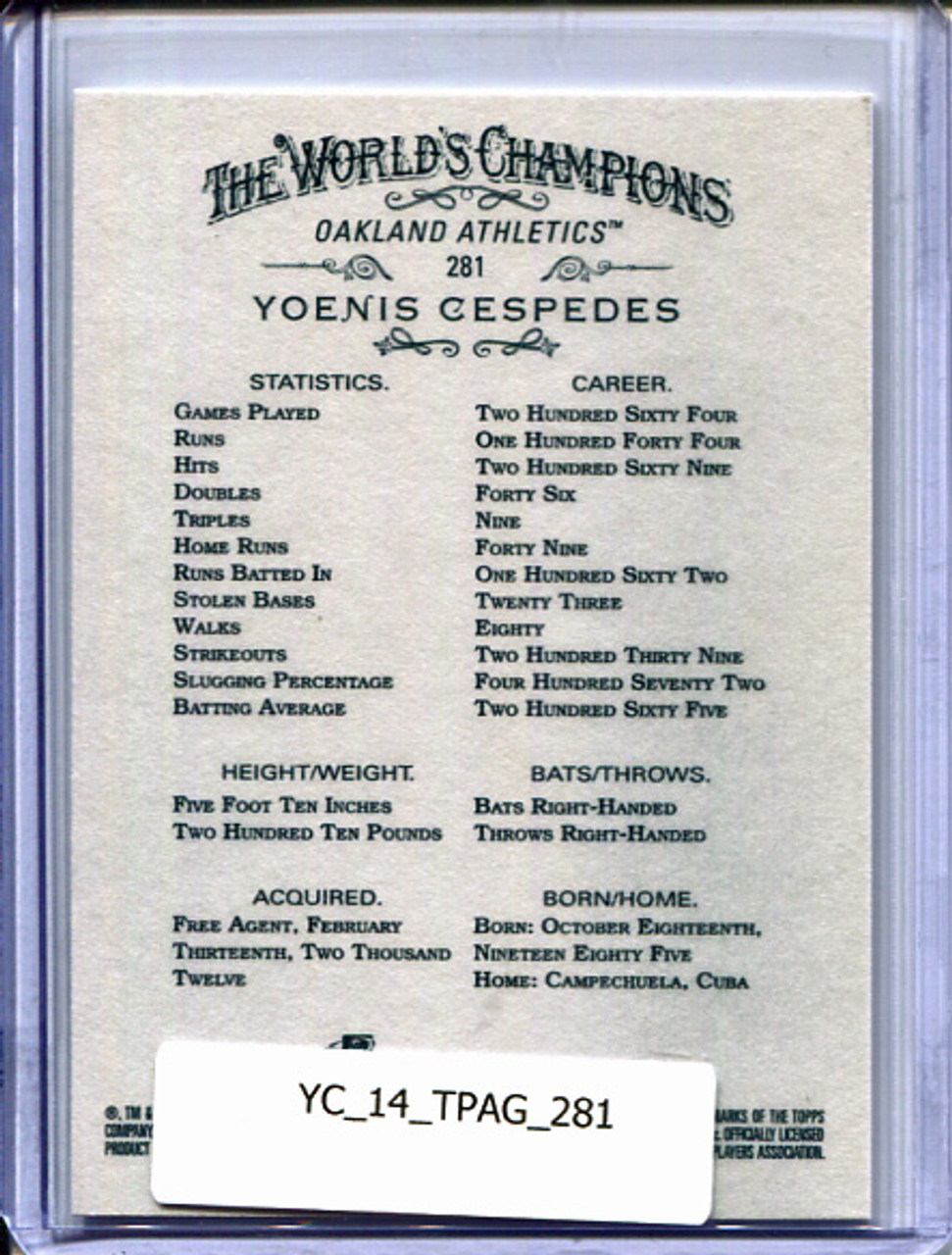 Yoenis Cespedes 2014 Allen & Ginter #281