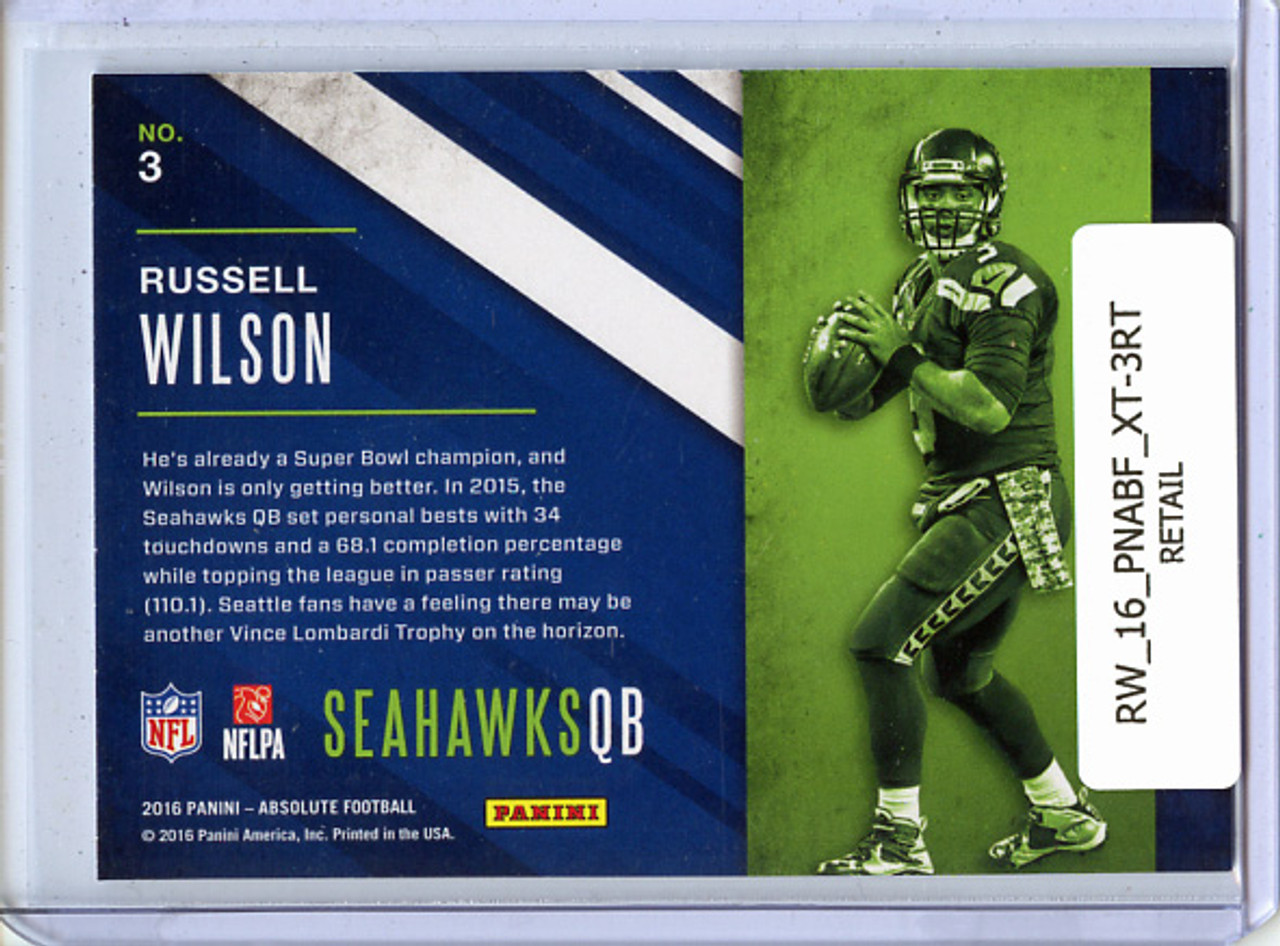 Russell Wilson 2016 Absolute, Xtreme Team #3 Retail