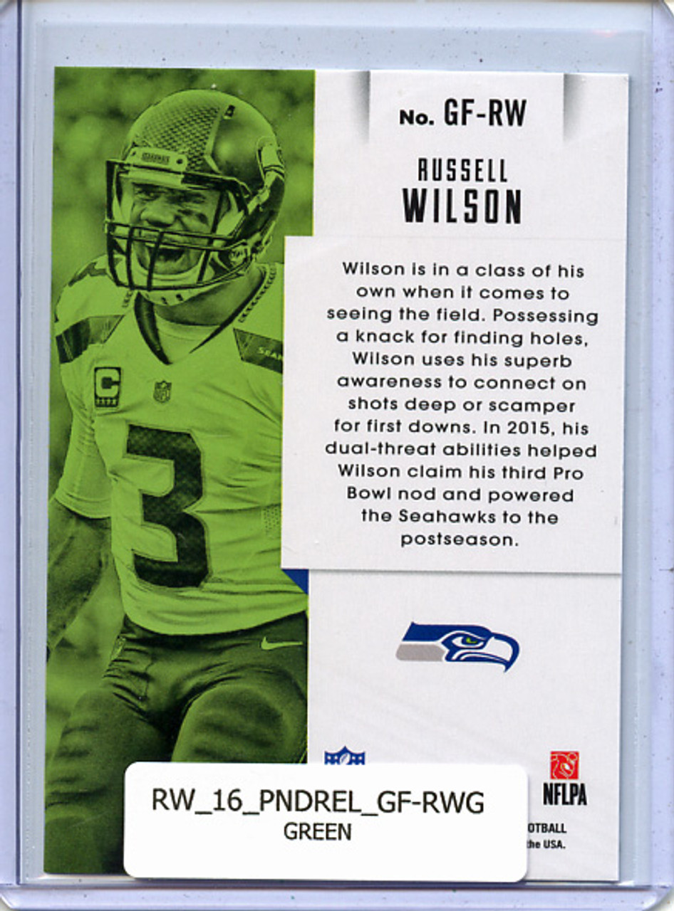 Russell Wilson 2016 Donruss Elite, Game Face #GF-RW Green