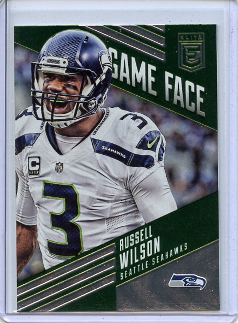 Russell Wilson 2016 Donruss Elite, Game Face #GF-RW Green