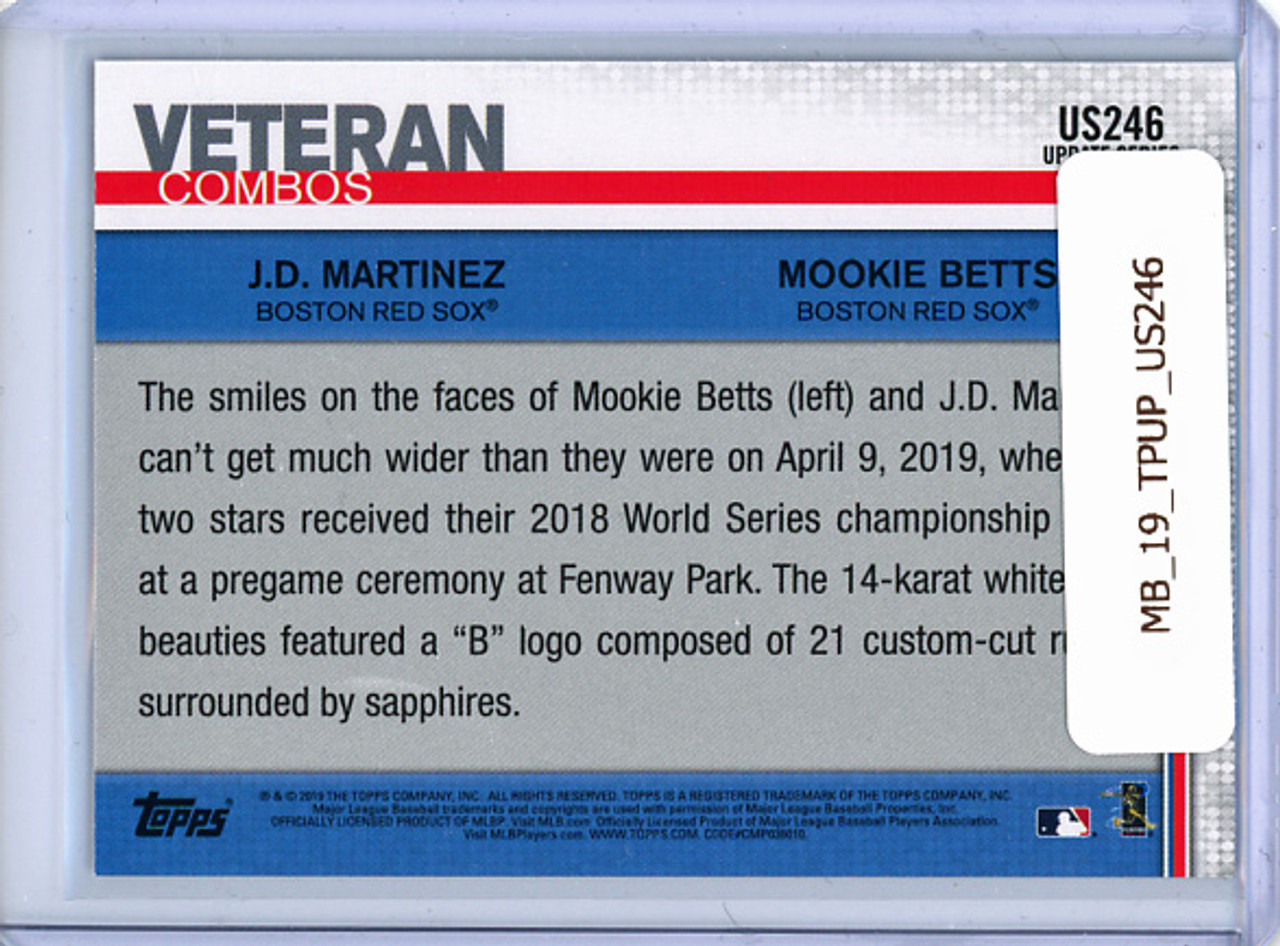 Mookie Bett, J.D. Martinez 2019 Topps Update #US246 Veteran Combos