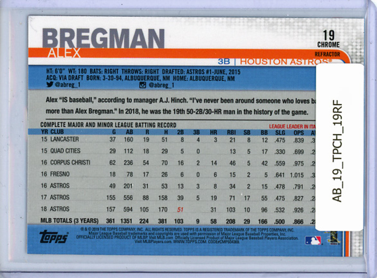 Alex Bregman 2019 Topps Chrome #19 Refractor