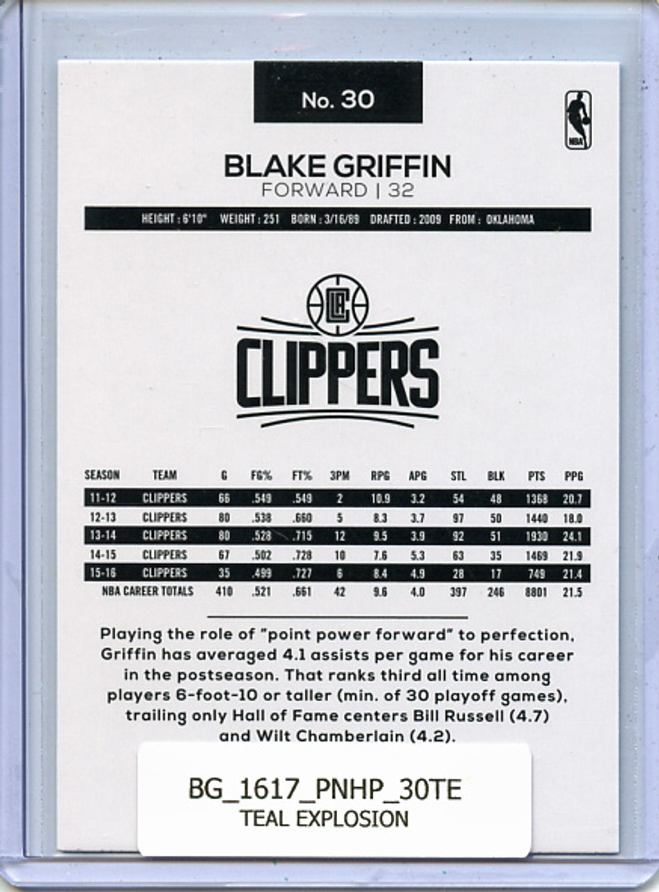 Blake Griffin 2016-17 Hoops #30 Teal Explosion