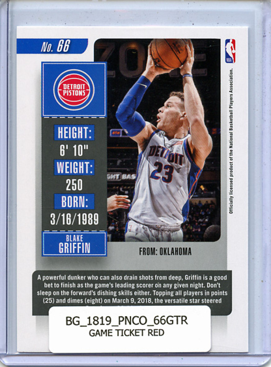 Blake Griffin 2018-19 Contenders #66 Game Ticket Red