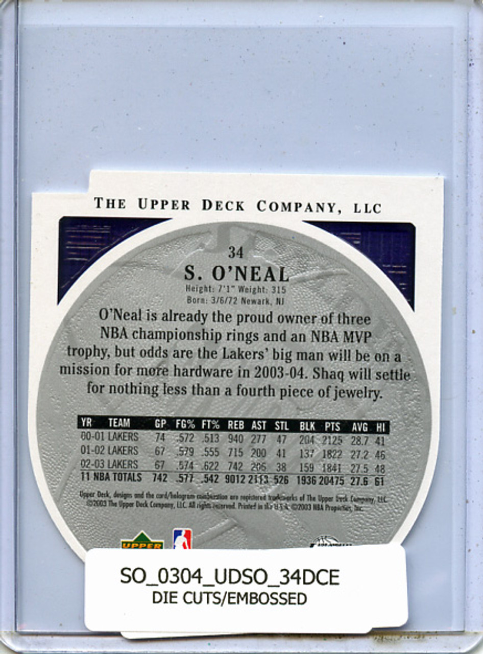 Shaquille O'Neal 2003-04 Standing O #34 Die Cuts/Embossed