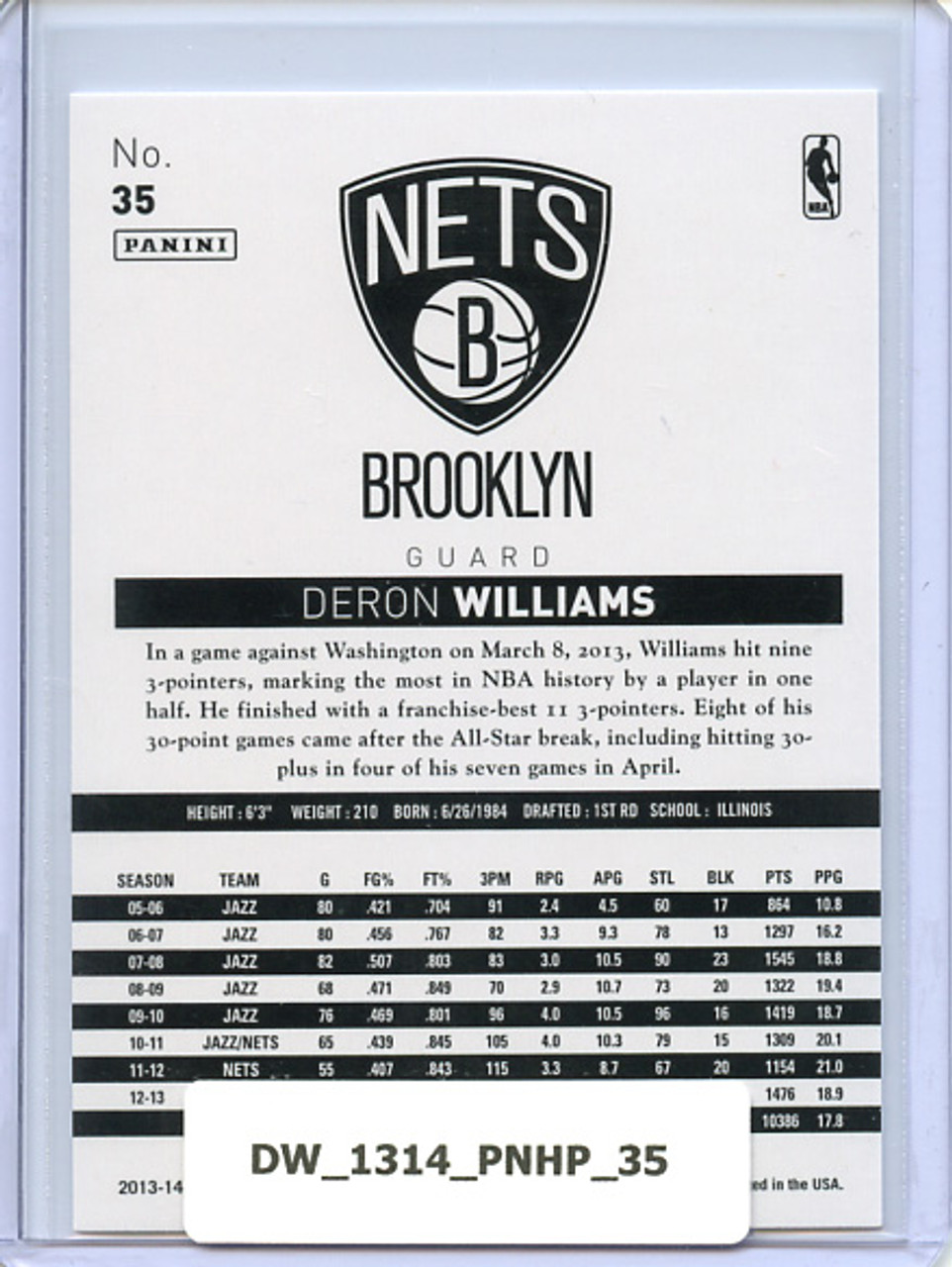 Deron Williams 2013-14 Hoops #35