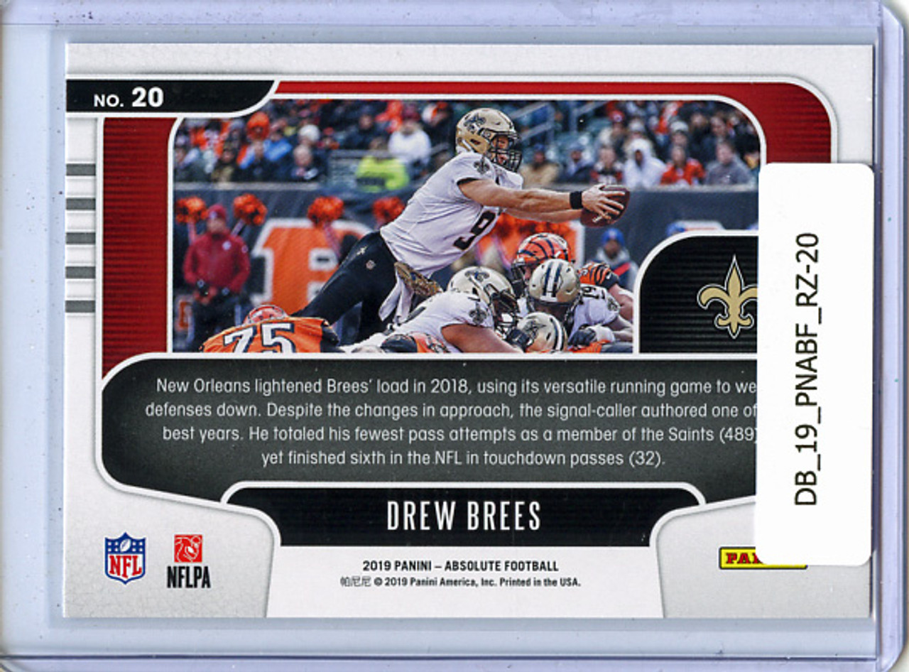 Drew Brees 2019 Absolute, Red Zone #20
