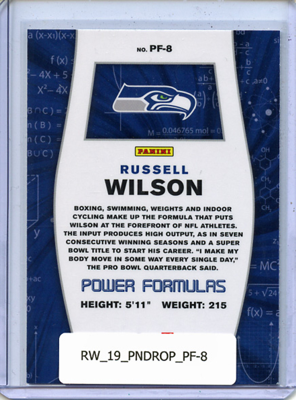 Russell Wilson 2019 Donruss Optic, Power Formulas #PF-8