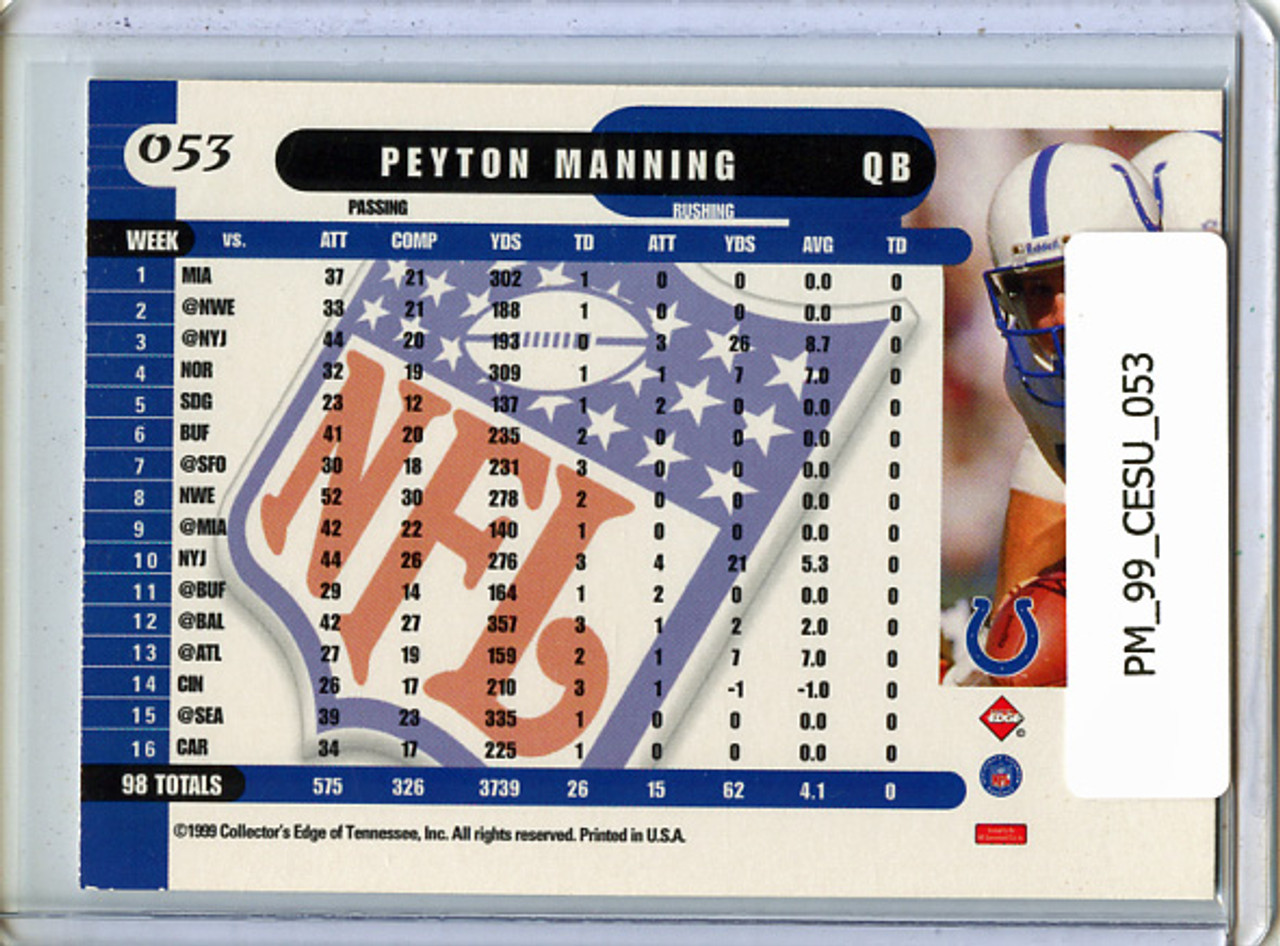 Peyton Manning 1999 Collector's Edge Supreme #053