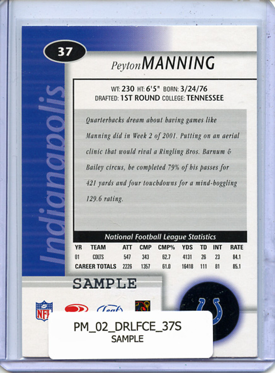 Peyton Manning 2002 Leaf Certified #37 Samples