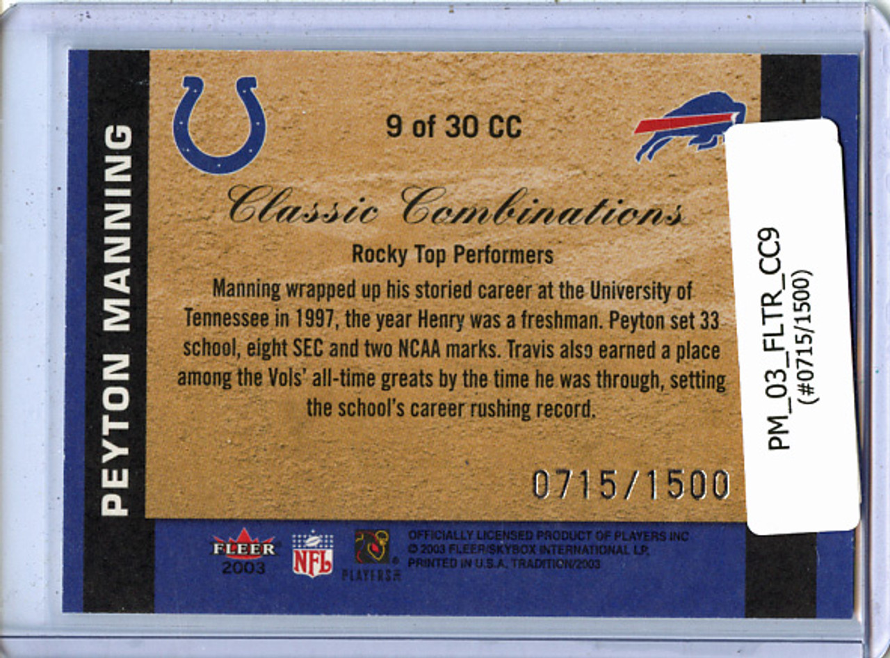Peyton Manning, Travis Henry 2003 Tradition, Classic Combinations #CC9 (#0715/1500)