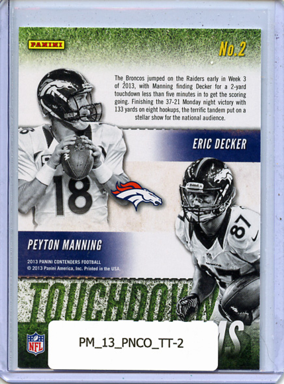 Peyton Manning, Eric Decker 2013 Contenders, Touchdown Tandems #2