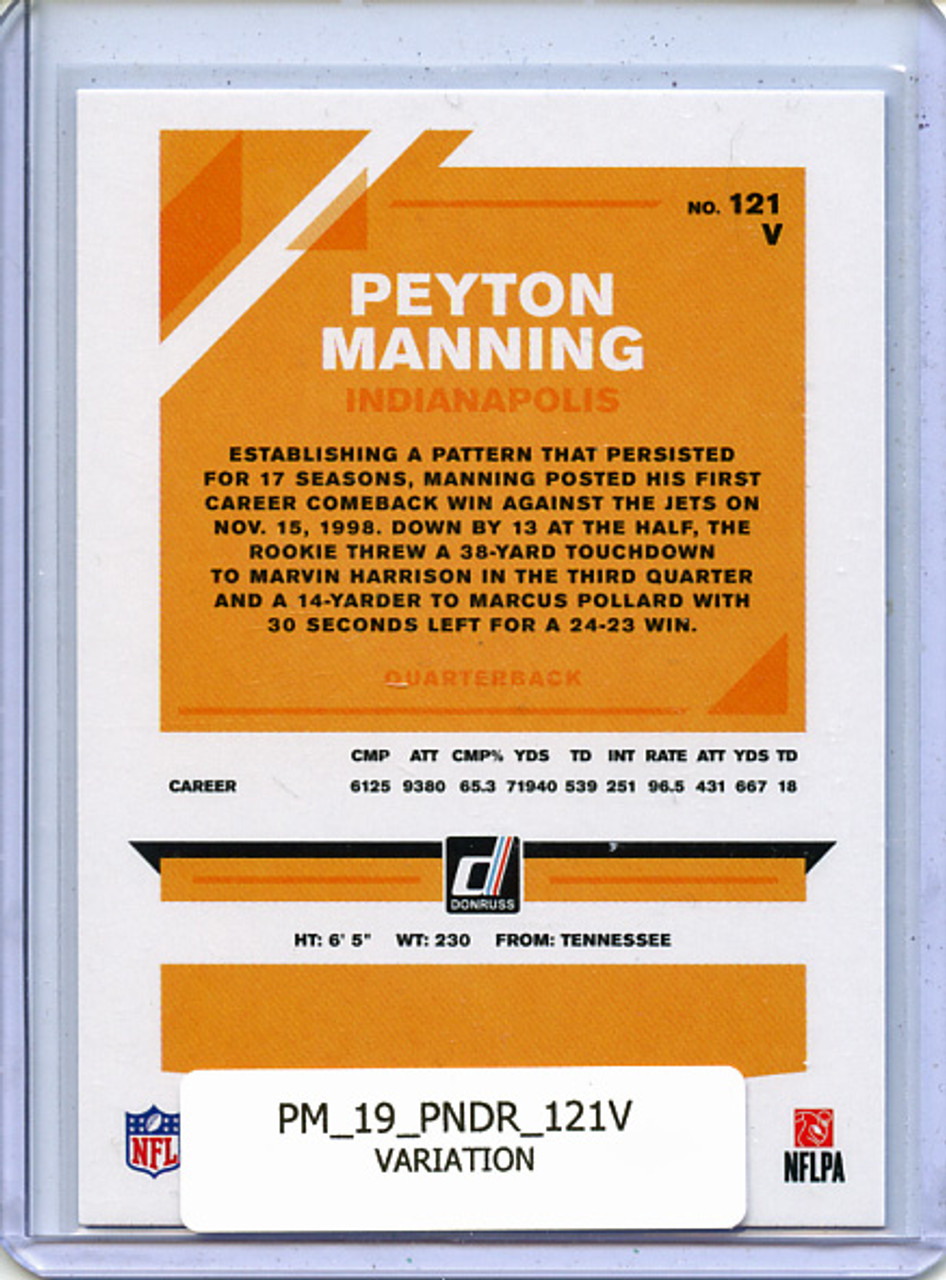 Peyton Manning 2019 Donruss #121 Variation