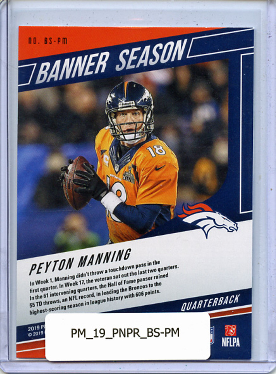 Peyton Manning 2019 Prestige, Banner Season #BS-PM