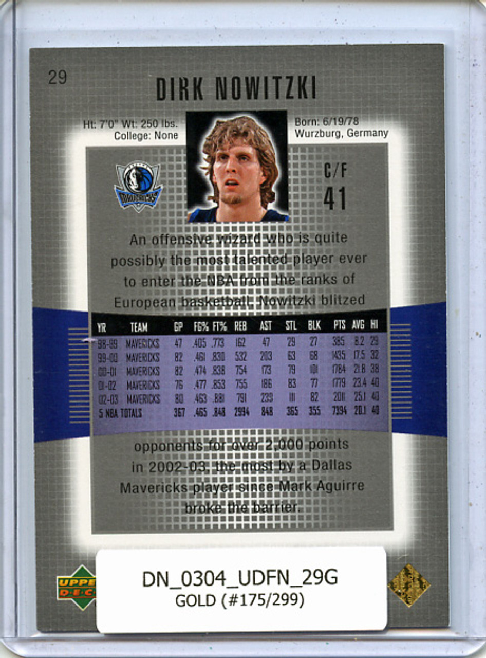 Dirk Nowitzki 2003-04 Finite #29 Gold (#175/299)