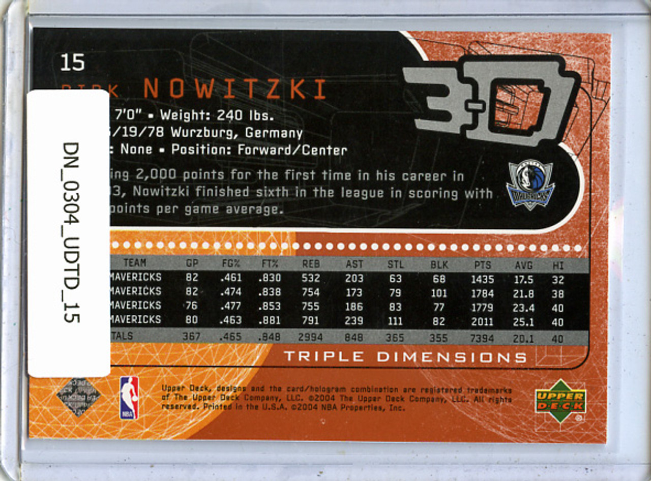 Dirk Nowitzki 2003-04 Triple Dimensions #15