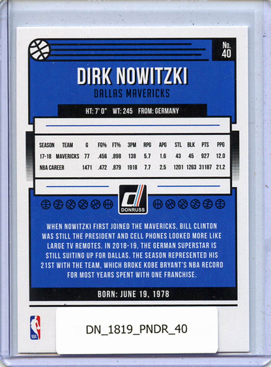 Dirk Nowitzki 2018-19 Donruss #40