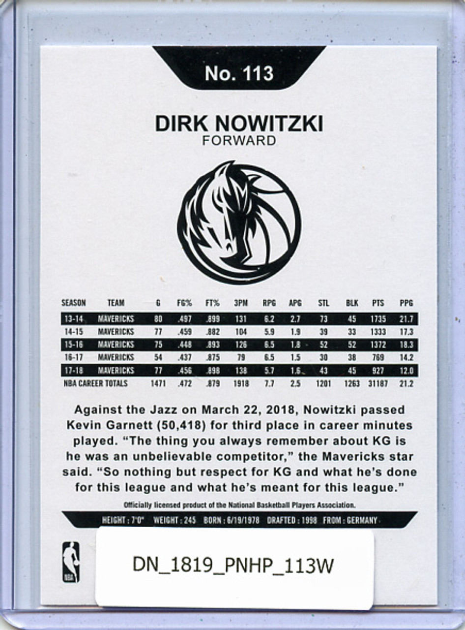 Dirk Nowitzki 2018-19 Hoops #113 Winter