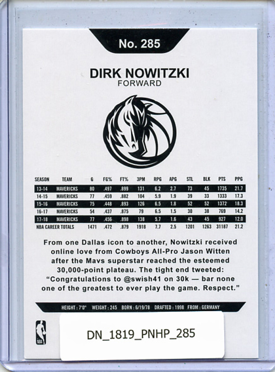 Dirk Nowitzki 2018-19 Hoops #285 Hoops Tribute