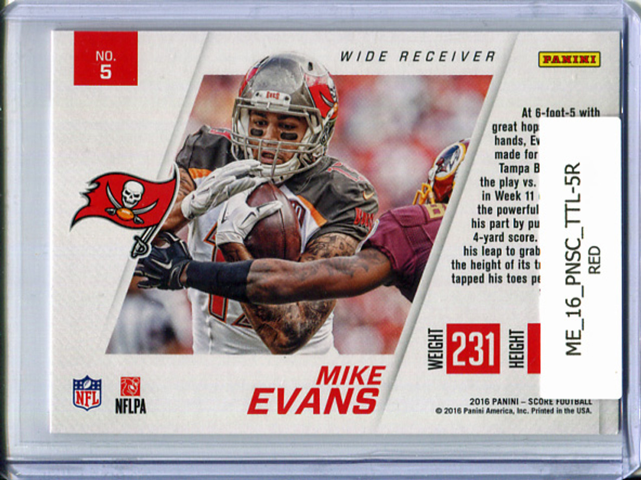 Mike Evans 2016 Score, Toe the Line #5 Red