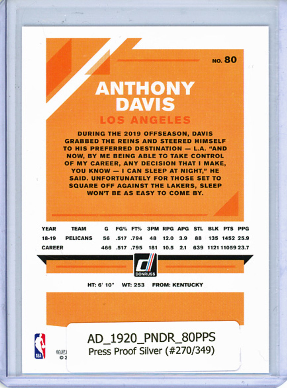 Anthony Davis 2019-20 Donruss #80 Press Proof Silver (#270/349)