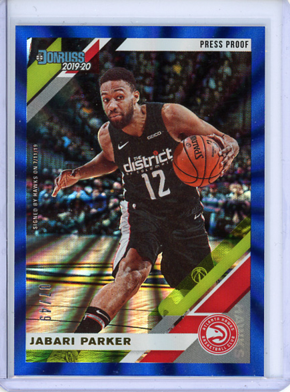 Jabari Parker 2019-20 Donruss #199, Press Proof Blue Laser (#07/49)