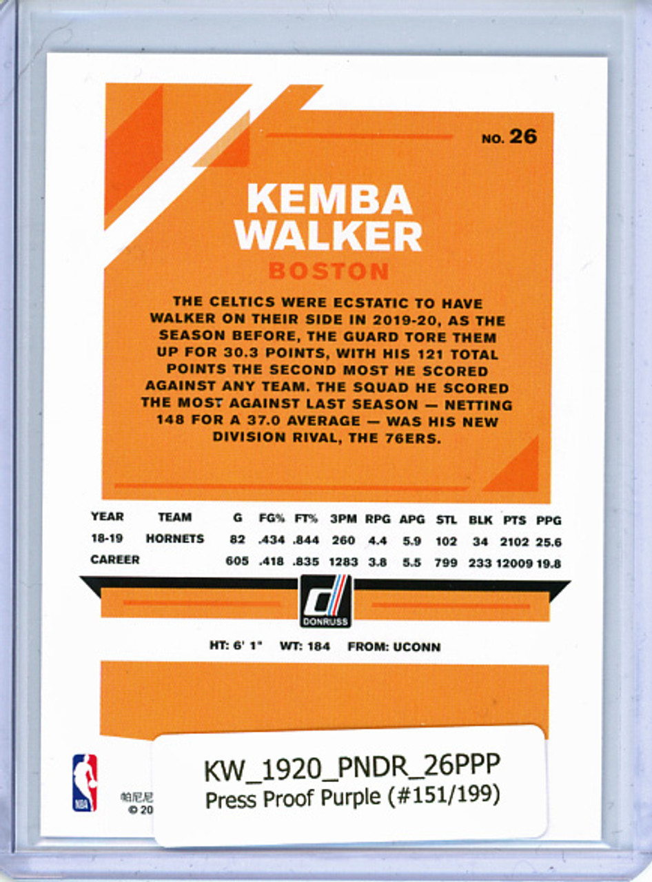 Kemba Walker 2019-20 Donruss #26, Press Proof Purple (#151/199)